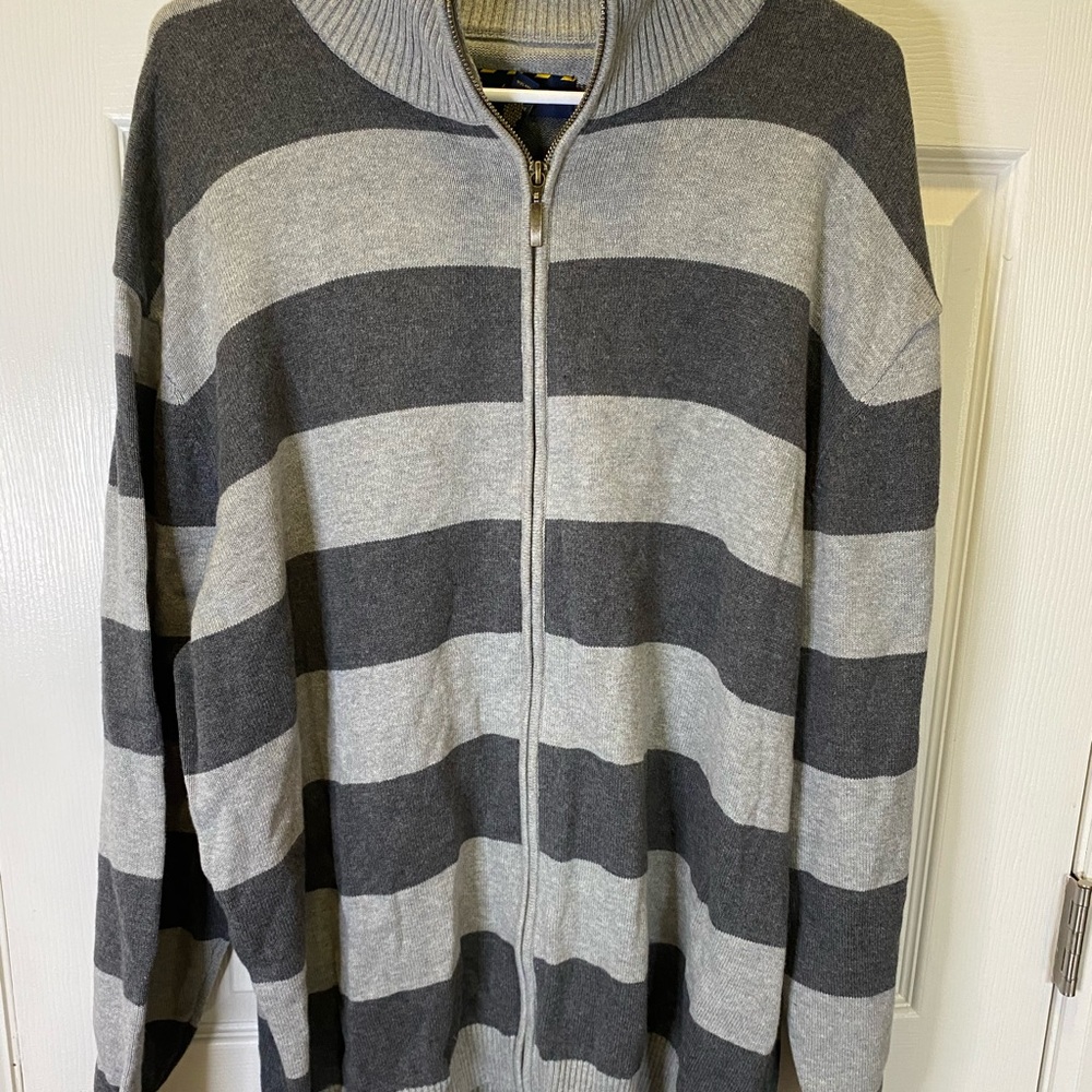 Men’s Club Room striped zipped up sweater- XXL